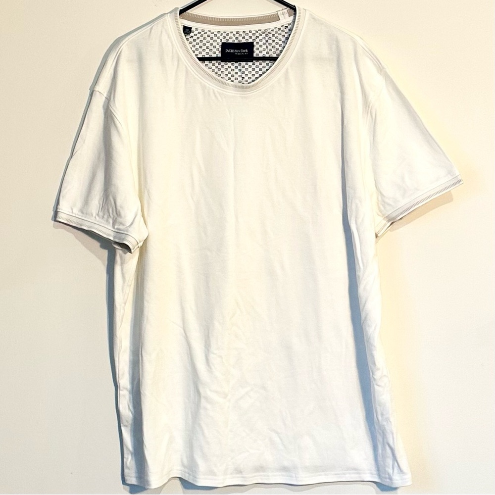 Jacks New York Updated Classic White Crew Neck Short Sleeve Men's T-Shirt - 2XL